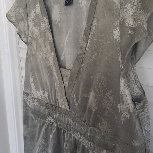 Baby Doll Sage Green Silky Top - Picture 2 of 9